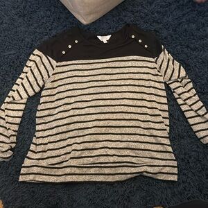 Market & Spruce black & gray Button Detail sweater. Size 2XL